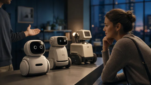 Équipe contrôlant le contenu d’une livraison de robot avant décision.