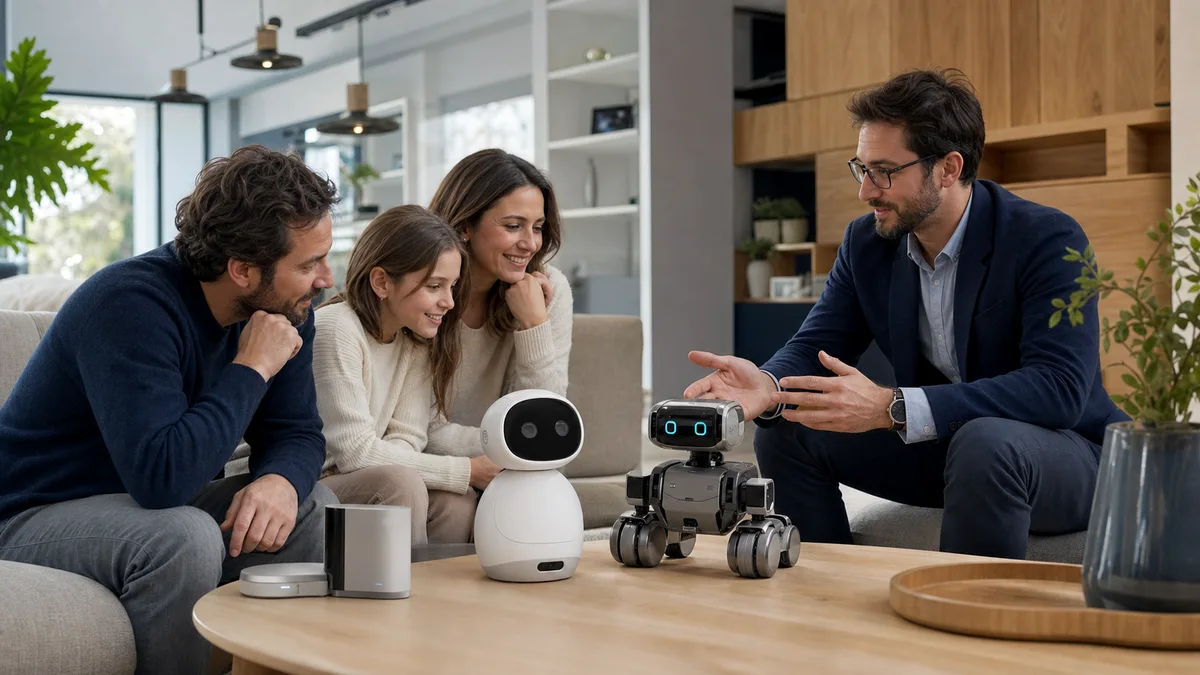 Trois formats de robots placés dans un studio pour comparer leurs usages.